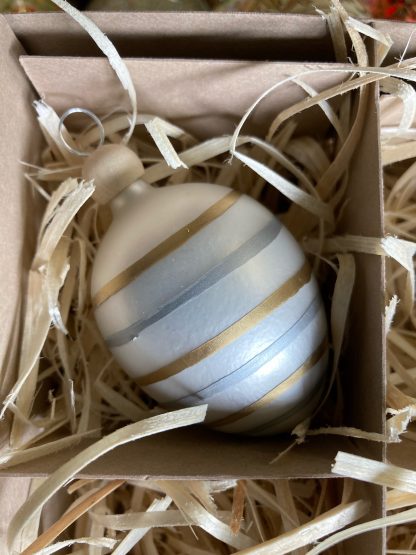 White Stripe Mini Egg