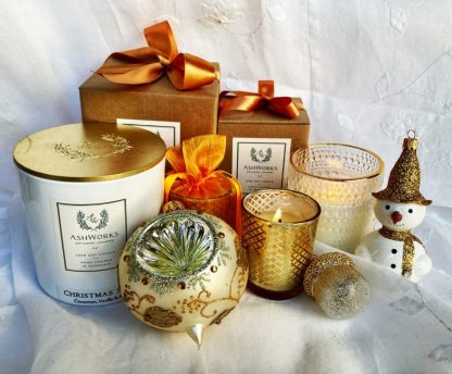 Christmas Spice Large White Glass