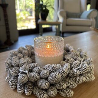 White Cones Candle Wreath